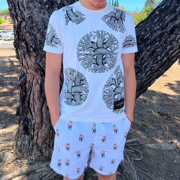 LOUIS VUITTON CHRISTOPHER NEMETH AUTHENTIC MEN T SHIRT WHITE LOVE ROPE TIE KNOT - Picture 3 of 16